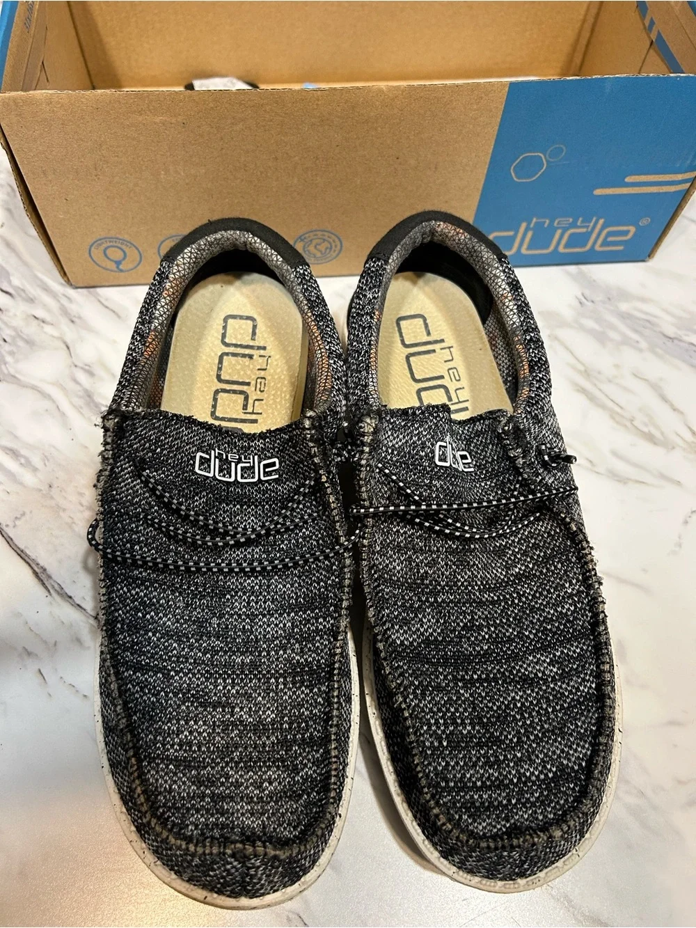 Hey Dude Kids Black Knit Slip-On Sneakers